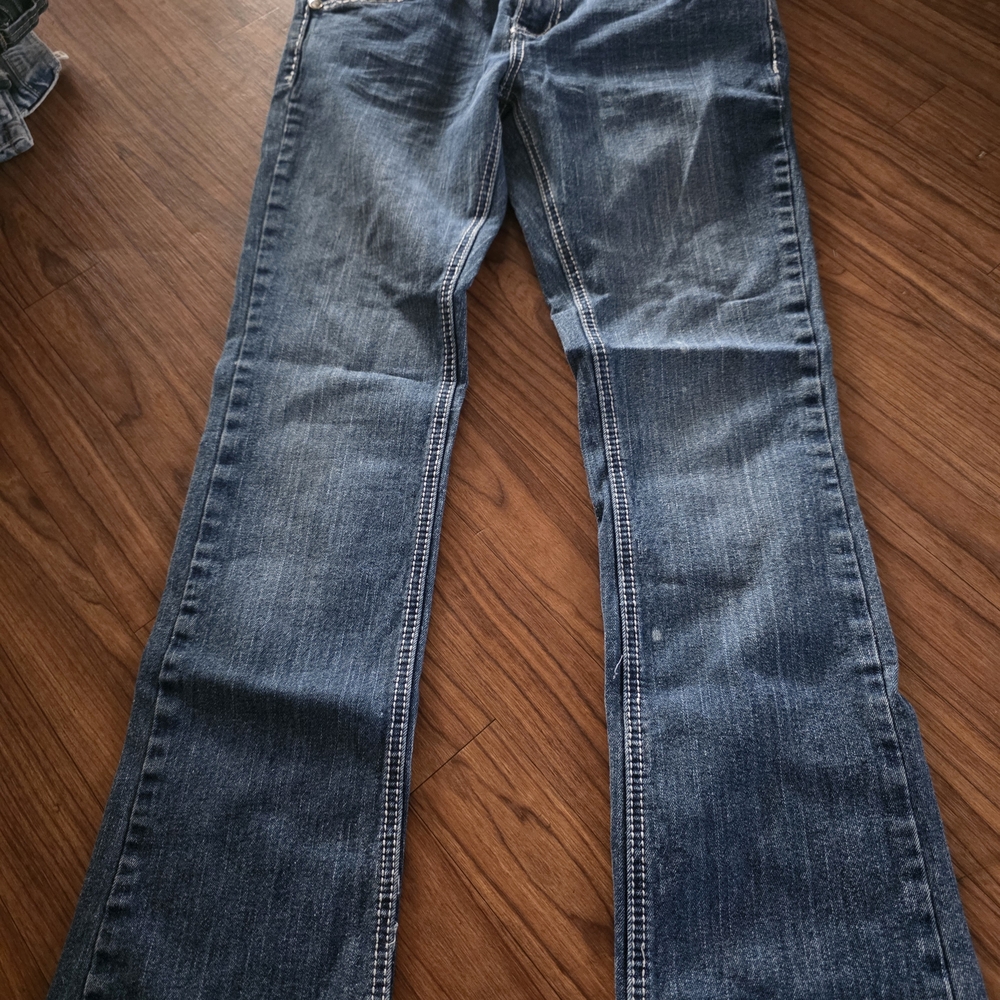 Rue21 Dark Blue Boot Cut Jeans with Silver Sequin Pocket Detail - Picture 3 of 5